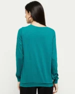 Women Leaf Print Relaxed Fit Round-Neck T-Shirt - Image 3