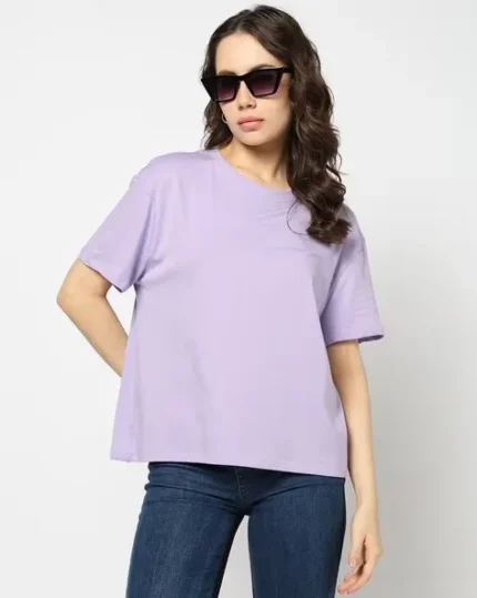 Women Regular Fit Crew-Neck Cotton T-Shirt