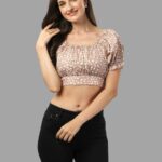 Crop Top For Women Western Wear Brown