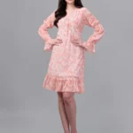 DRESSES FOR WOMEN WESTERN WEAR PEACH COLOR DRESS
